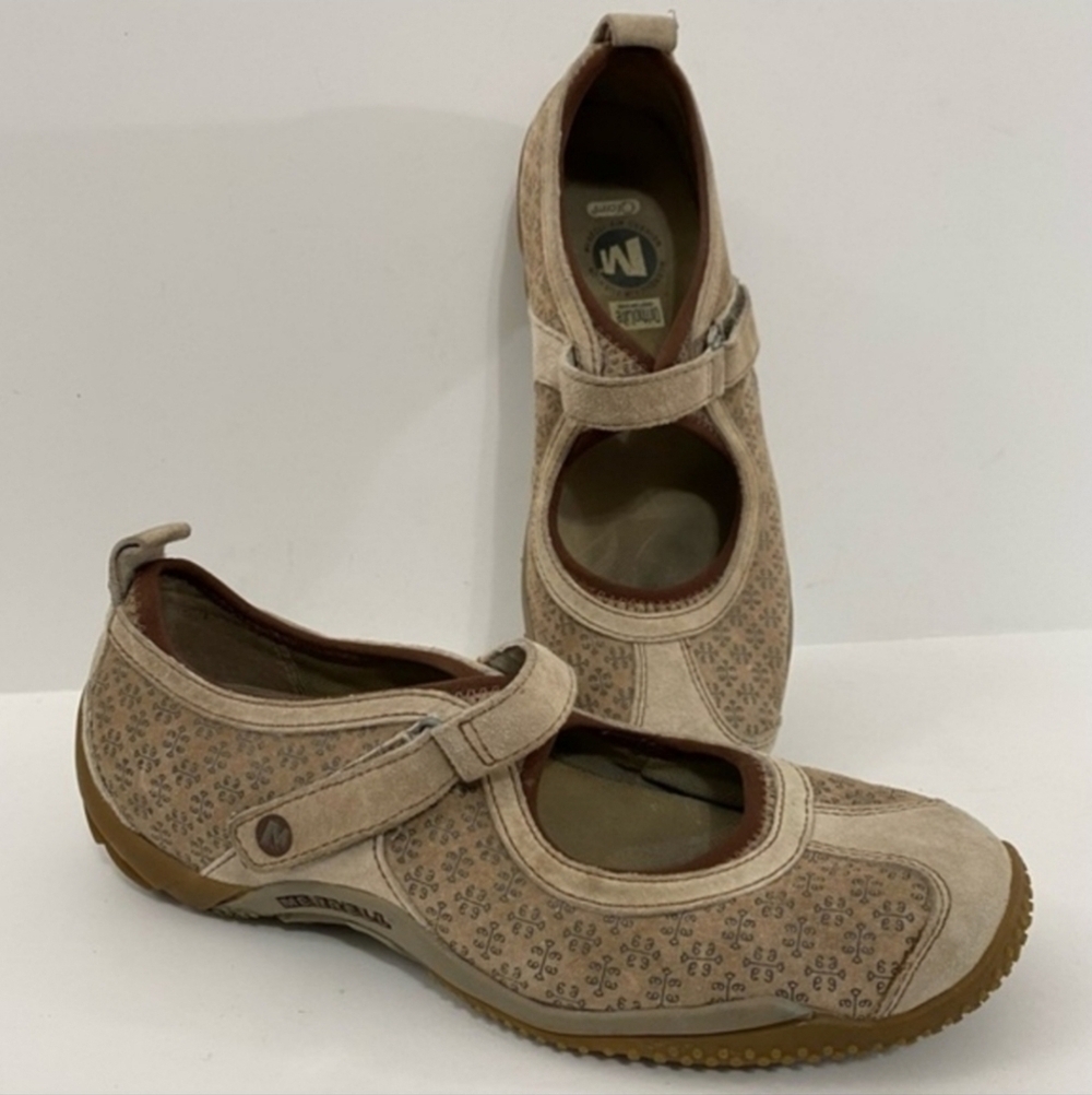 Merrell Women’s Size 7.5 Circuit MJ Taupe Print Ortholite Qform Flat Outdoor